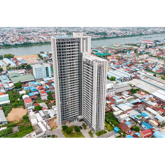 Квартира 2-комнатная 1+1 у реки в Пномпене площадь 38м² 5 этаж
