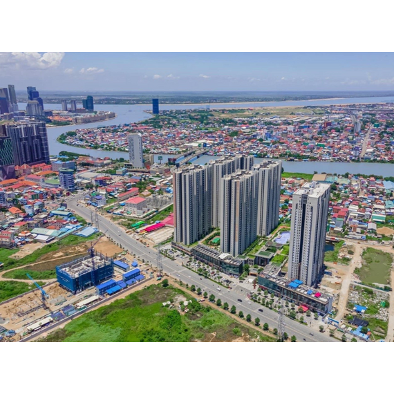 Квартира 2-комнатная 1+1 у реки в Пномпене площадь 38м² 5 этаж, изображение 2