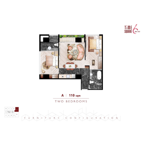 Квартира 1-комнатная студия 1+0 в Пномпене площадь 50м² 10 этаж, изображение 9