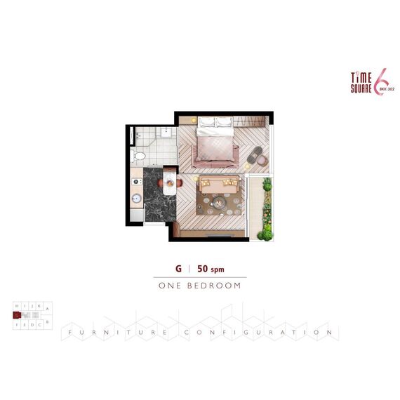 Квартира 1-комнатная студия 1+0 в Пномпене площадь 50м² 10 этаж, изображение 4