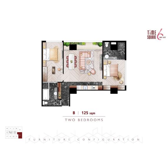 Квартира 1-комнатная студия 1+0 в Пномпене площадь 50м² 10 этаж, изображение 5
