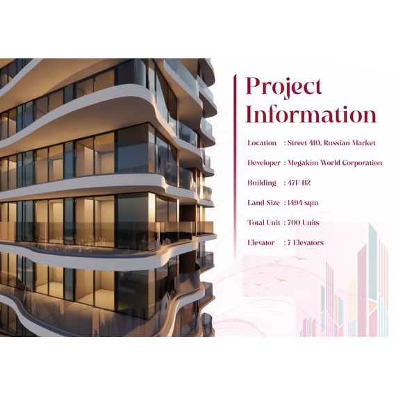 Квартира 2-комнатная 1+1 в Пномпене площадь 47м² 26 этаж, изображение 18