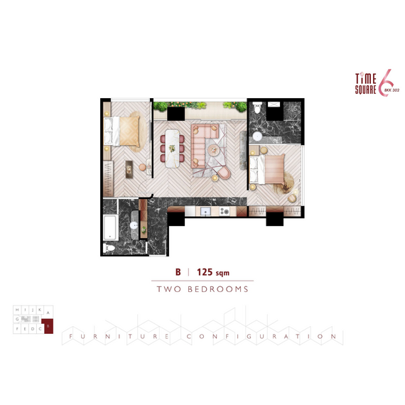 Квартира 1-комнатная студия 1+0 в Пномпене площадь 50м² 10 этаж, изображение 10