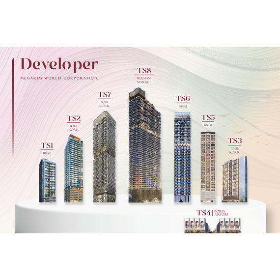Квартира 1-комнатная студия 1+0 в Пномпене площадь 40м² 50 этаж, изображение 9