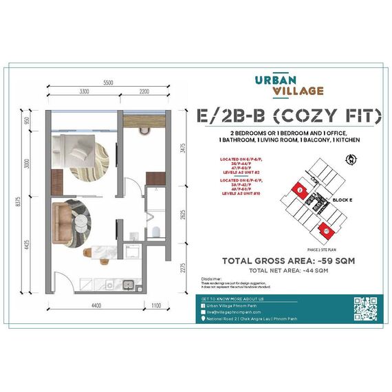 Квартира 1-комнатная студия 1+0 в Пномпене площадь 49м² 50 этаж, изображение 6