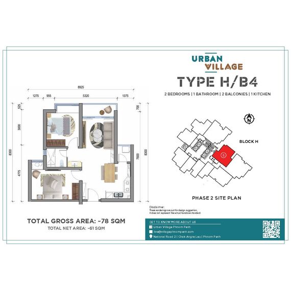 Квартира 2-комнатная 1+1 в Пномпене площадь 78м² 6 этаж, изображение 16